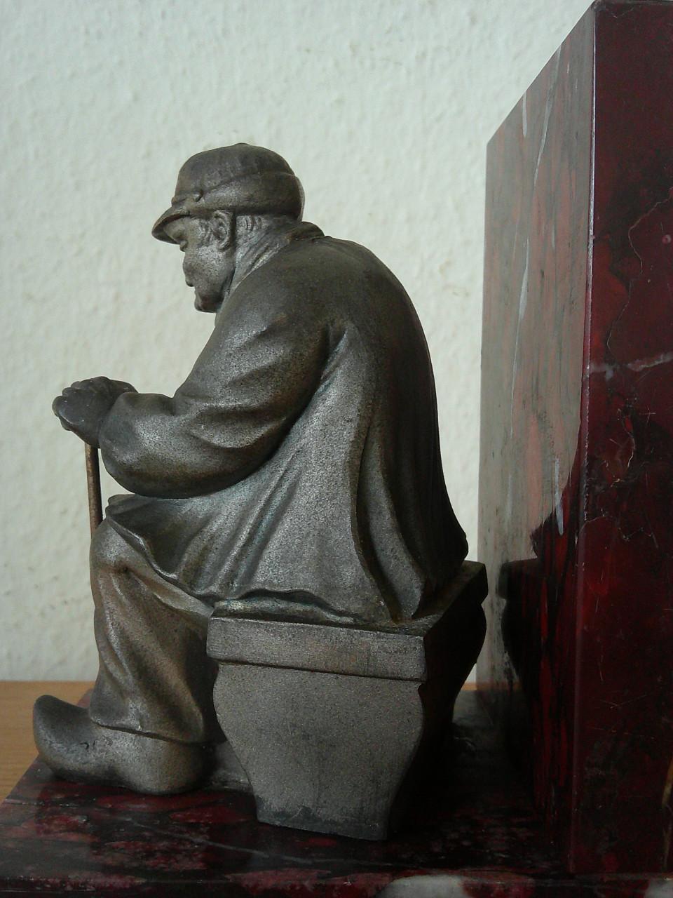 BOERENSTEL IN RUSTE ,MARMER EN ZAMAK, FRANKRIJK 1920/'30