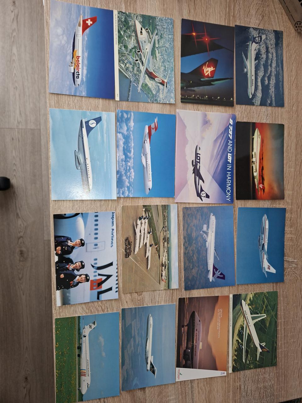 Te koop: ruim 36 ansichtkaarten vliegtuigen.