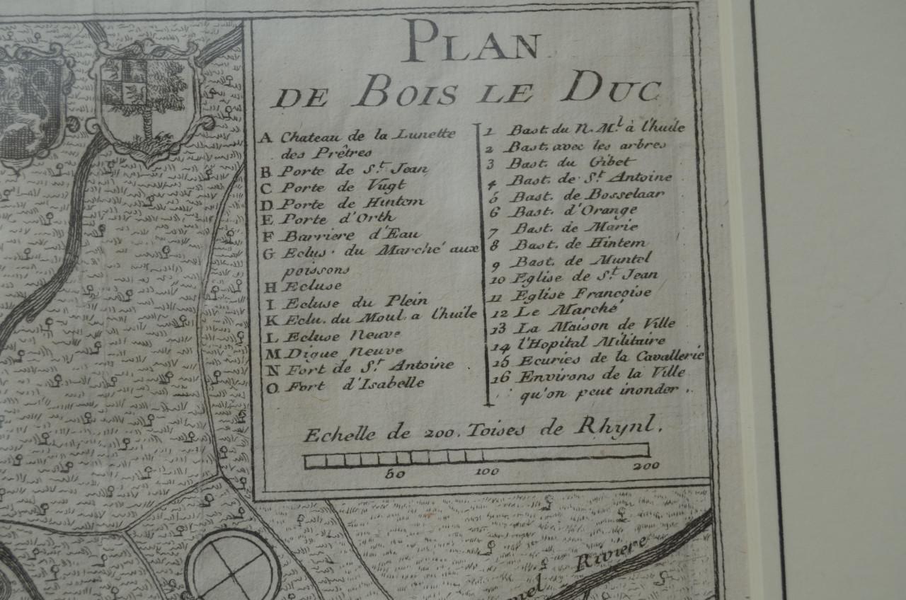 Fraaie Franse kopergravure Den Bosch 1743