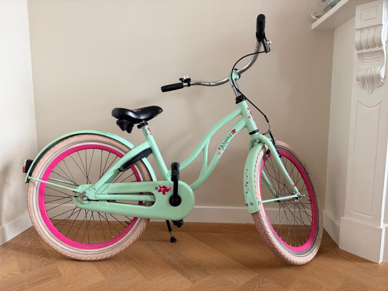 Alpina Ocean 22 inch kinderfiets mintgroen/roze