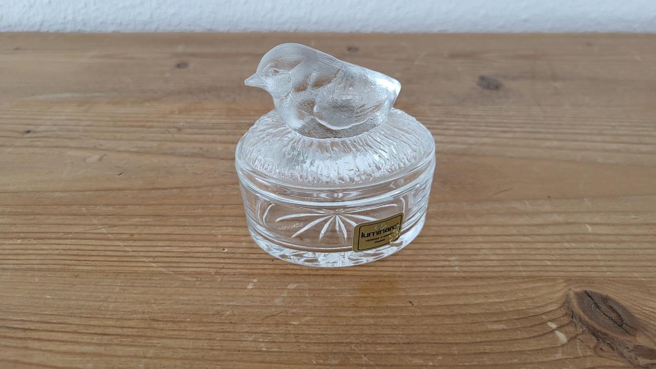Vintage Luminarc (Verrerie d'Arques) snuisterijendoosje vogel