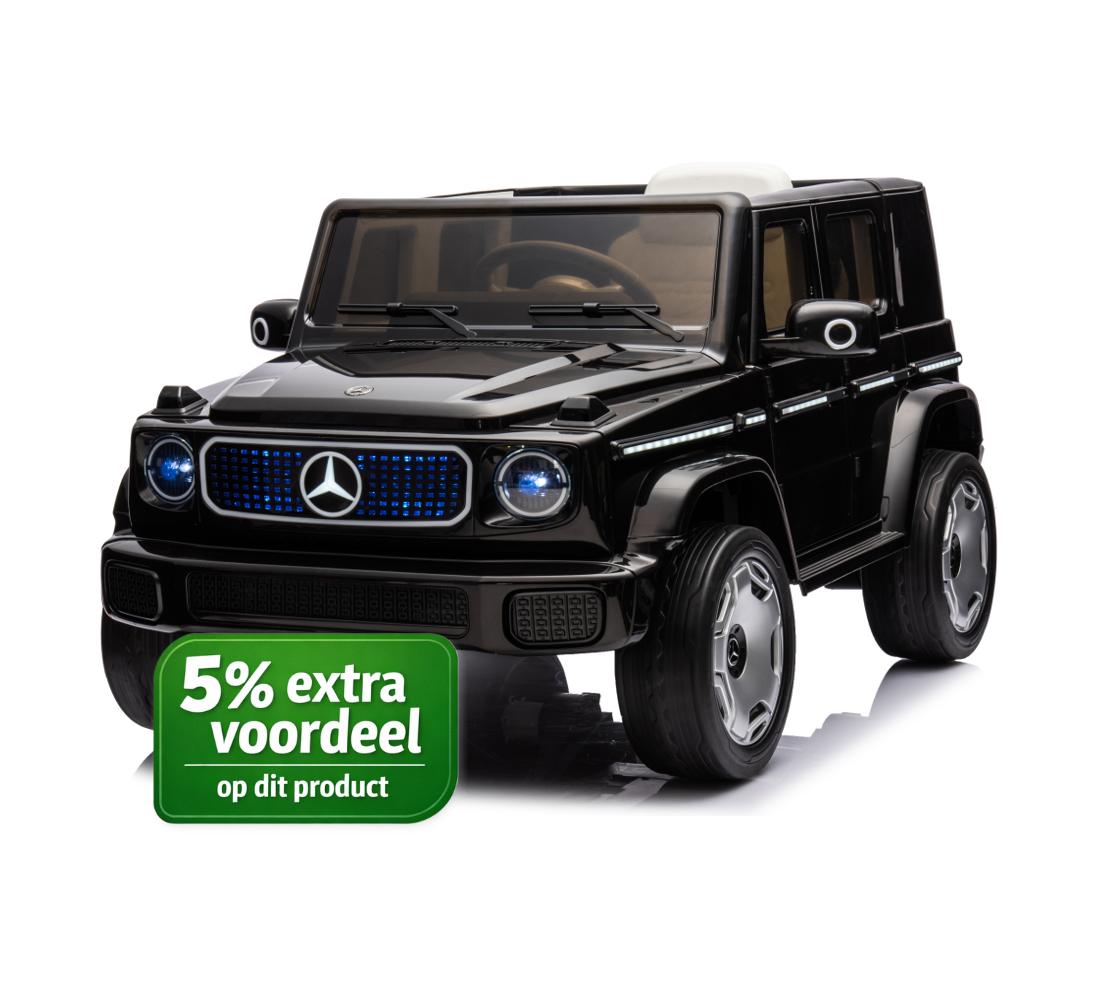 Elektrische Kinderauto 12V–Mercedes-Benz G-Klasse EQG | Zwart