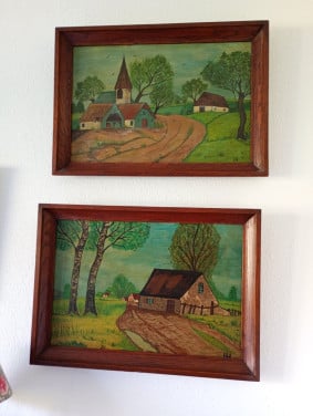 Schilderijtjes twee  stuks