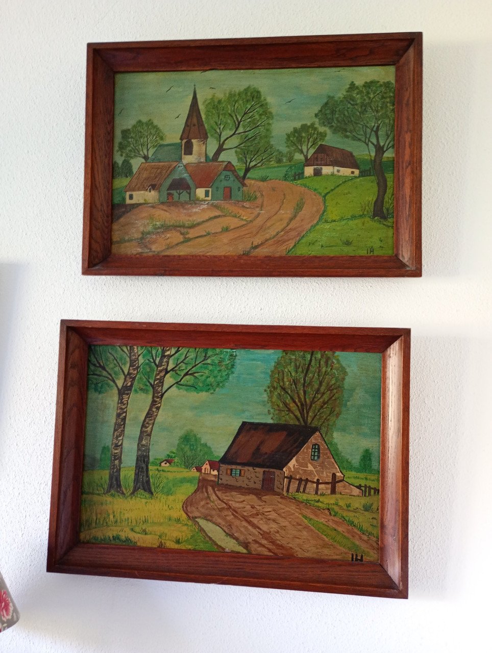 Schilderijtjes twee  stuks