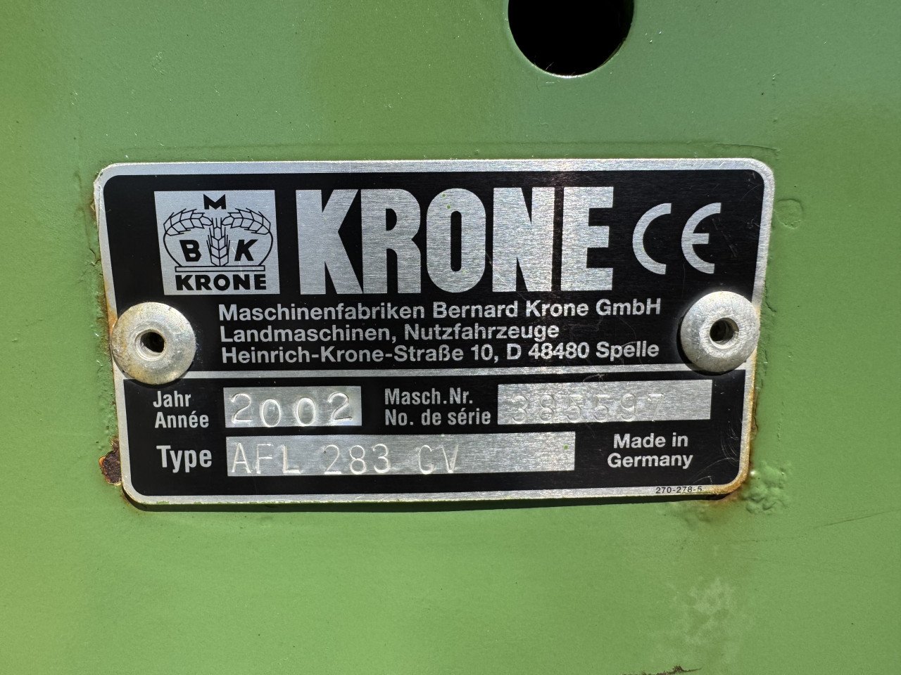 Krone Frontmaaier met kneuzer