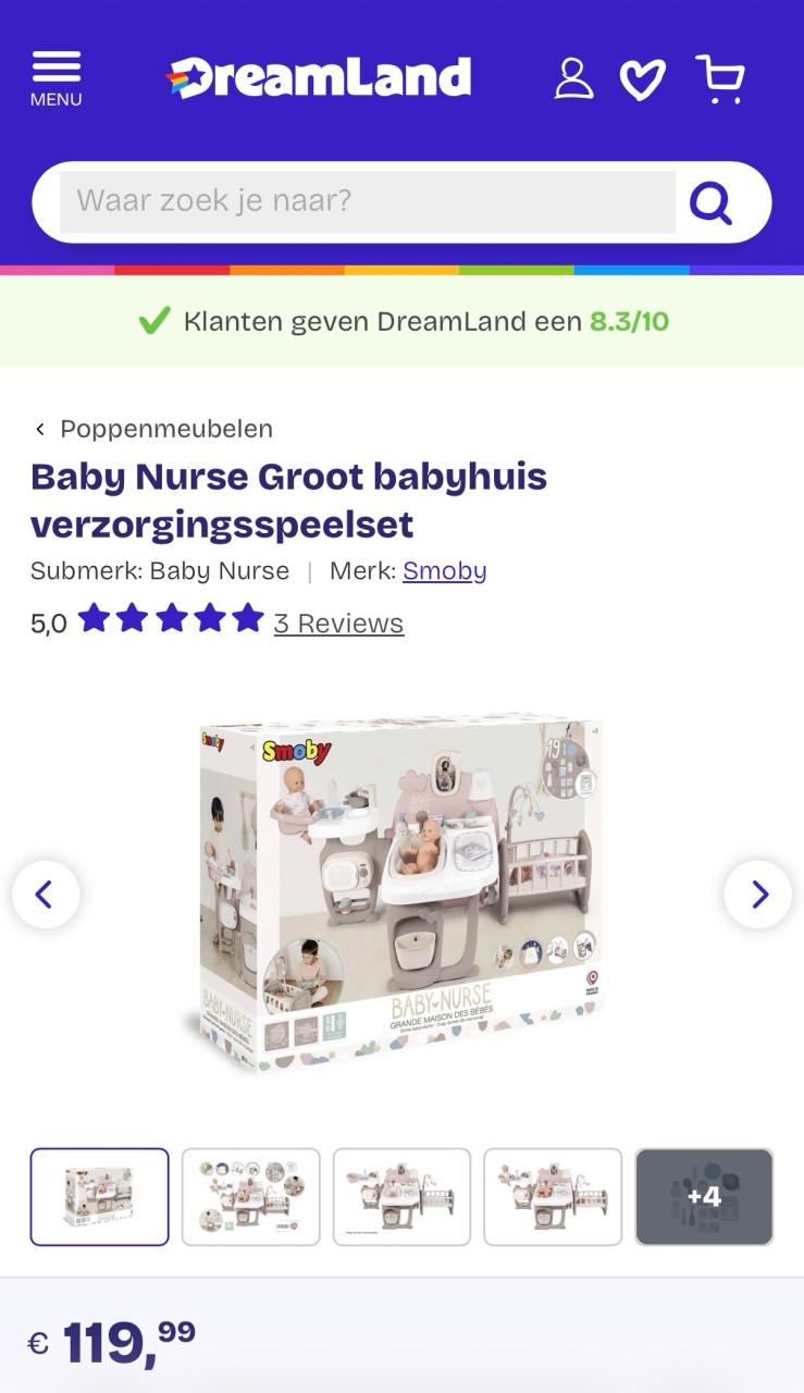 Baby Nurse Groot babyhuis verzorgingsspeelset
