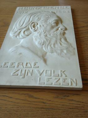 ART DECO PLAQUETTE VLAAMSE VOLKSSCHRIJVER HENRI CONSCIENCE ,1812-1883