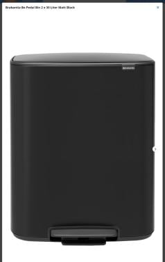 Brabantia Bo Prullenbak - 2 x 30 liter - Afvalscheiding - Matt Black