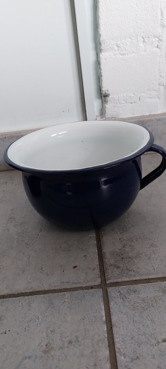 Tuin kobaltblauw emaile kannetje en pot