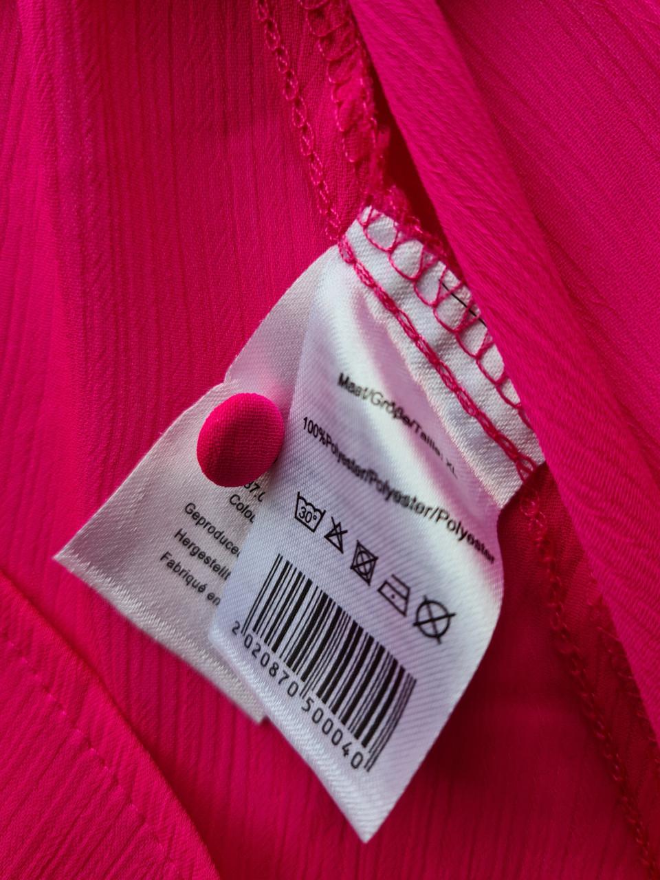 Fuchsia Roze Blouse met Strikdetail - Maat M tot XL
