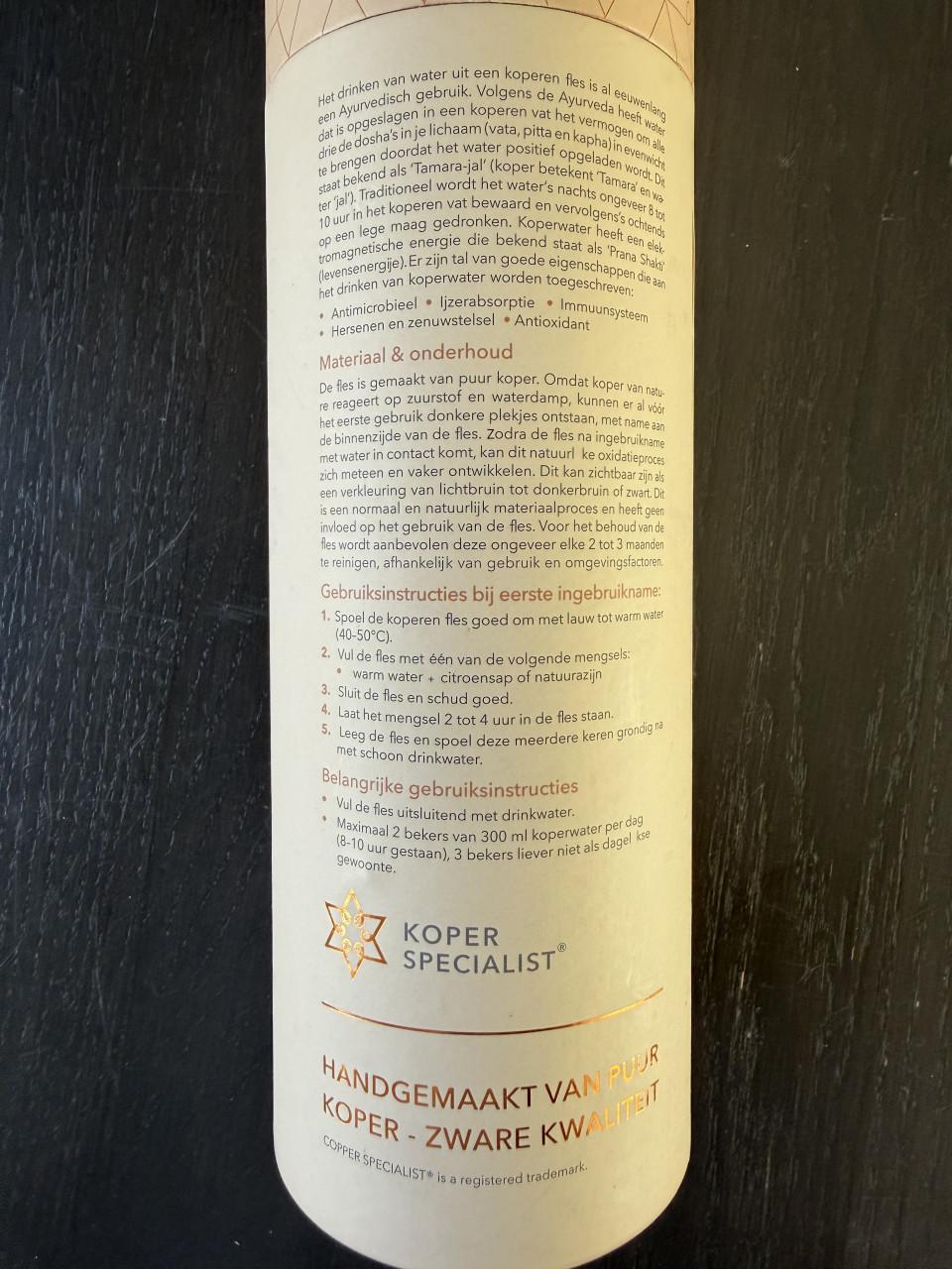 Koperen drinkfles (Copper Specialist)