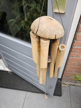 Mooie grote Bamboe windgong met 6 buizen, tuin, terras en woondecoratie