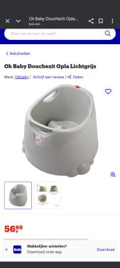 OK baby douchezitje zitbadje peuter gratis ophalen Goes