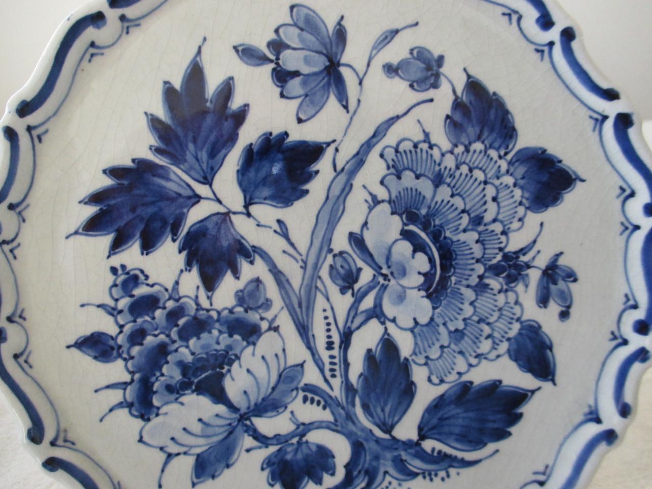 2 Mooie oude bij elkaar passende Delftsblauwe Bordjes ( De Porceleyne Fles