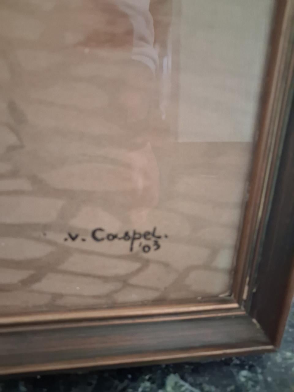 Litho ingelijst in glas