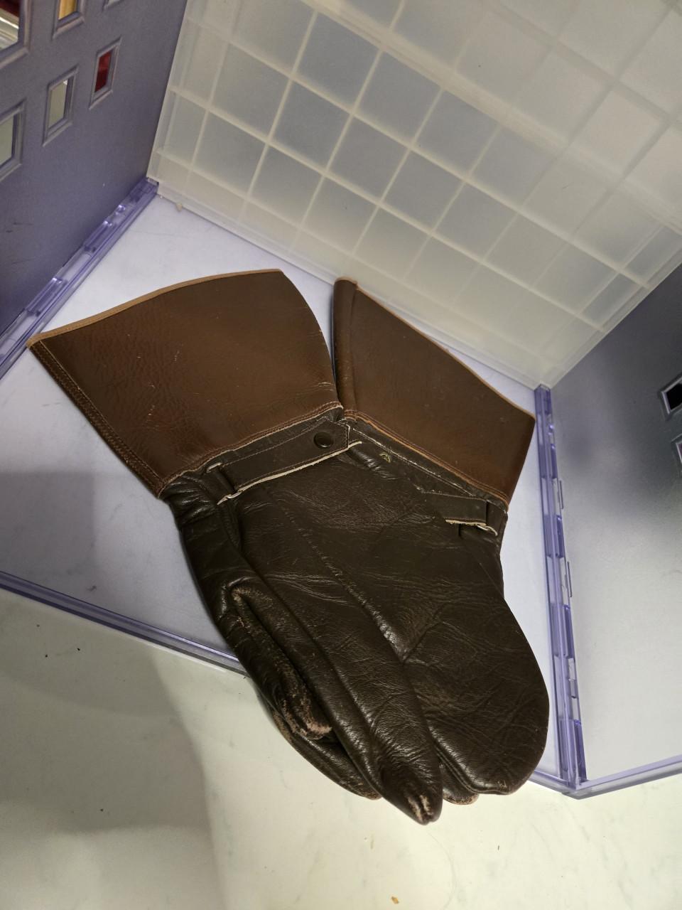 Vintage leren motorwanten,