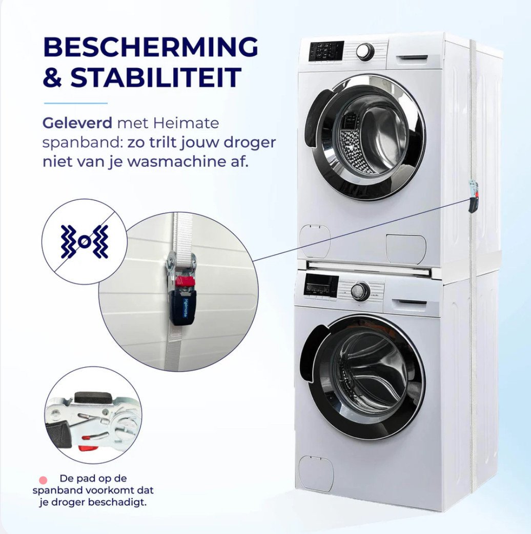 Stapelkit uittrekbaar tussenstuk tussen wasmachine en droger