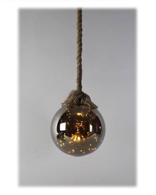 Verlichte LED Decokogel aan Touw | Warm Wit Licht | Sfeervol