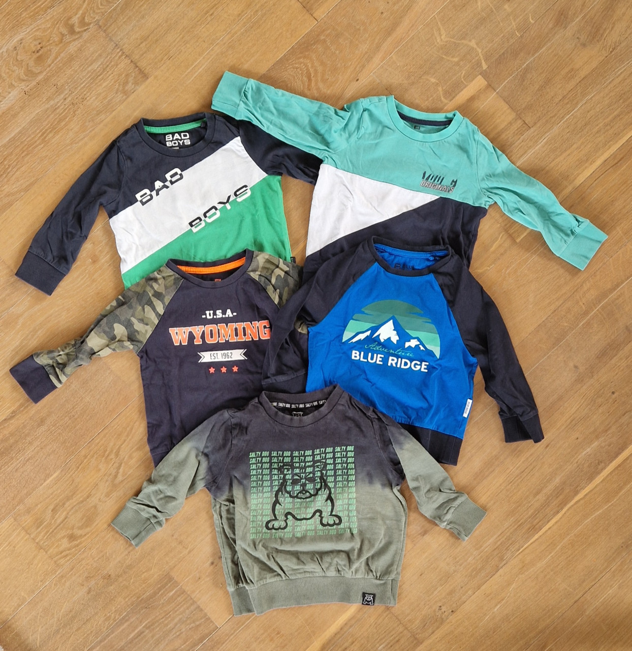 Jongens shirts lange mouw maat 92