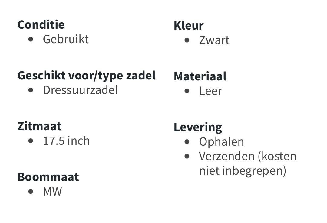 Hulsebos zadel