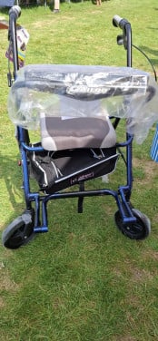 Rollator blauw, ergo seat