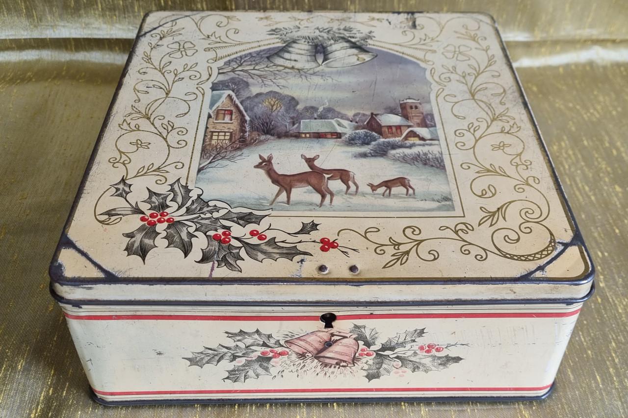 Kerstblik oud van Melle met winterafbeelding