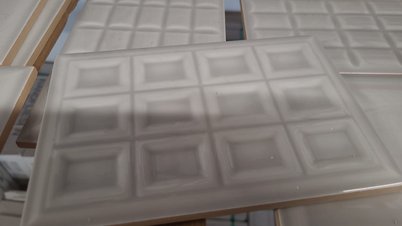 3035-178 ca 5,68 m² decortegels met relief, grijs, 12x18 cm