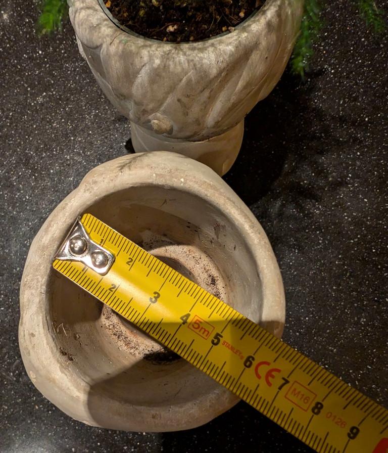 Set van twee mini bloempotjes