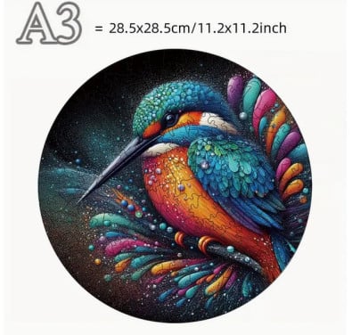 Houten puzzel - LARGE ( + speciale stukjes ) ijsvogel