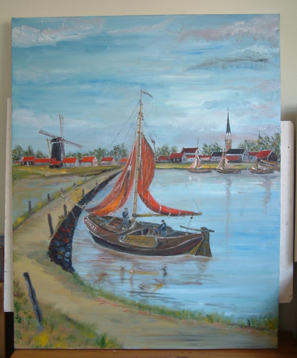 Hoogaars -hengst -botter schilderijen Jac Caljouw  Arnemuiden