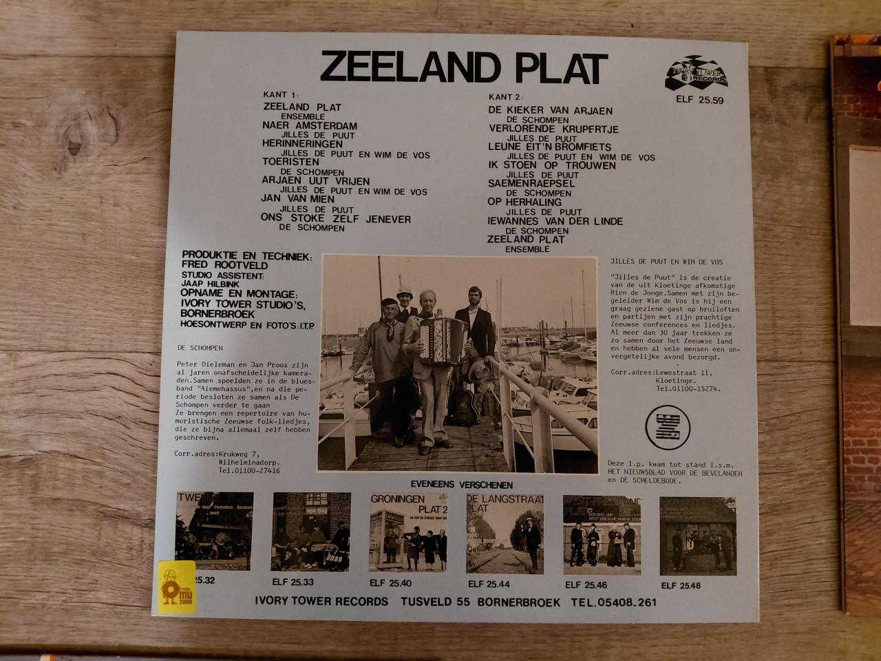 5 LP's Zeeland plat . Nrs: 1, 2, 3, 4 en 5.