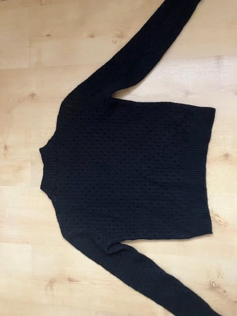 NIKKIE warme trui kabeltrui wol/katoen zwart maat 34 ZGAN