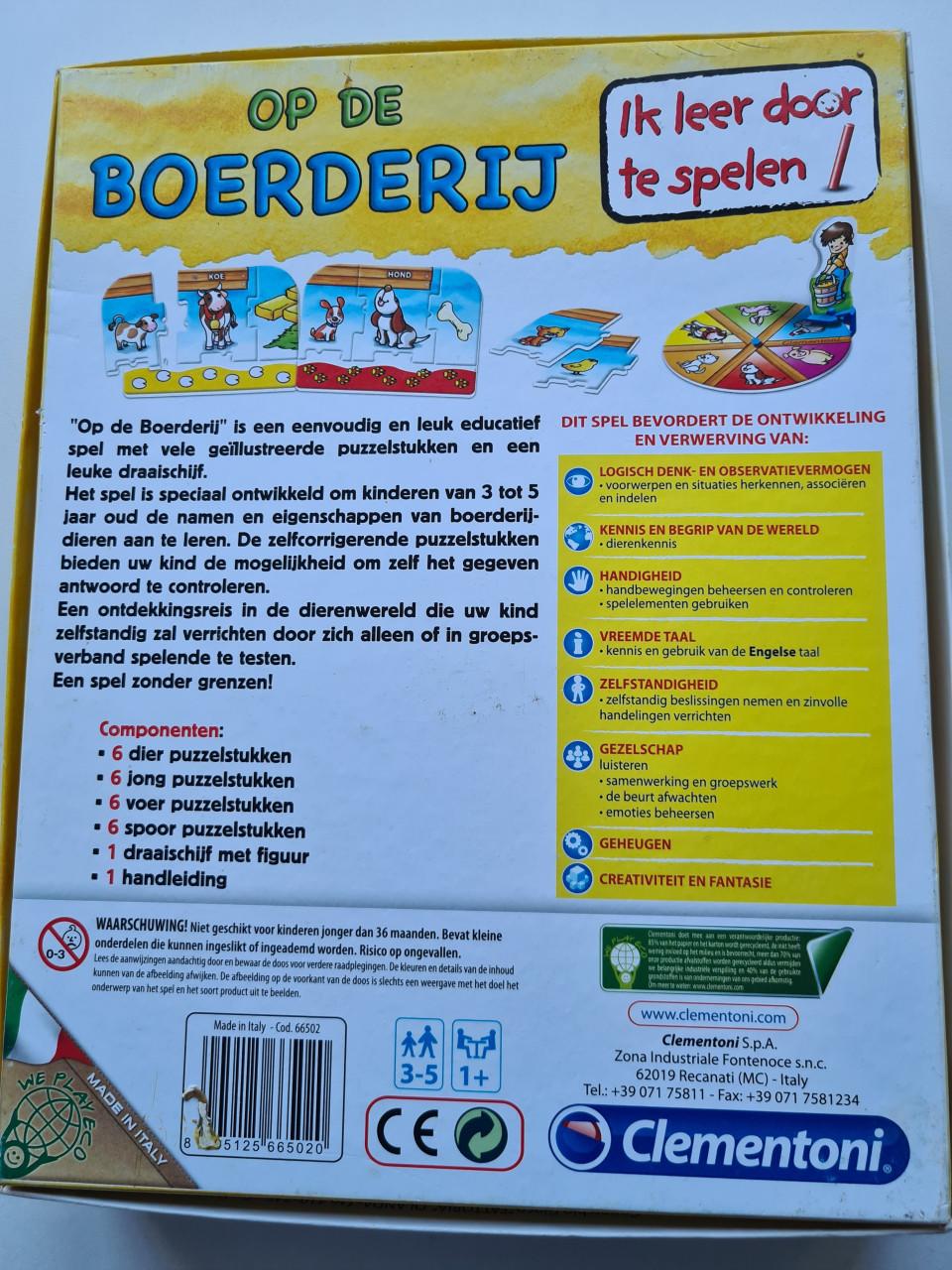 Clementoni Op de Boerderij educatieve puzzelset 3-5 jaar