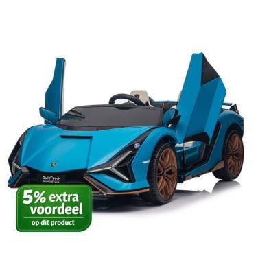 Elektrische Kinderauto 24V – Lamborghini Sian - 2 zits | Blauw
