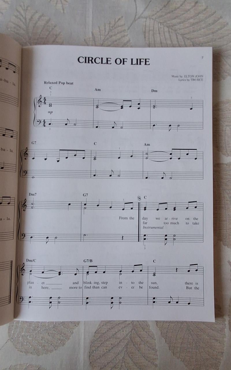The Lion King bladmuziek voor piano