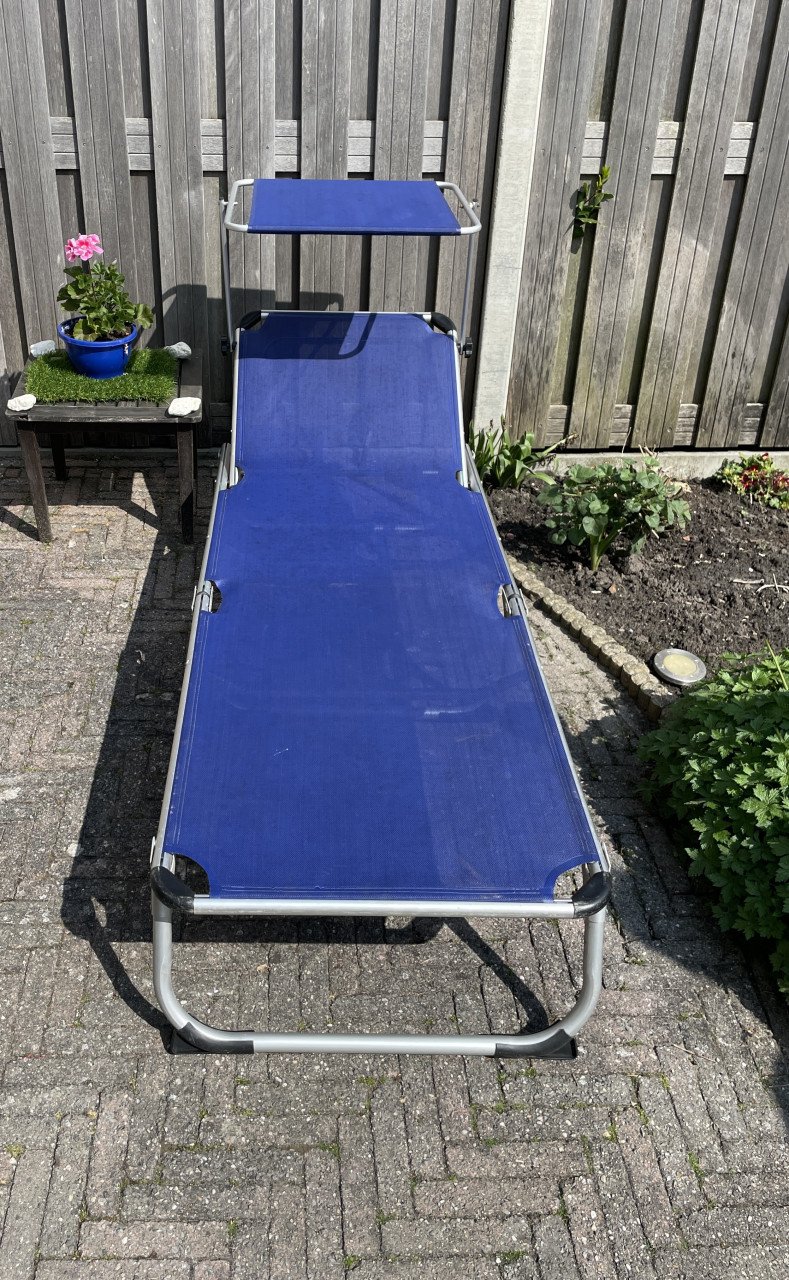 Strecher ligbed Pebble Beach 67 x 194 x 30 cm aluminium blauw