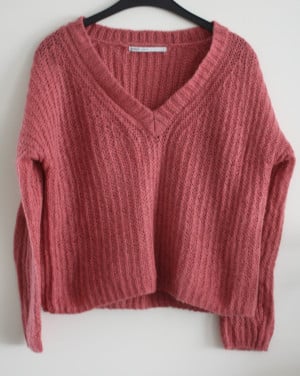 Roze wolle trui  maat m
