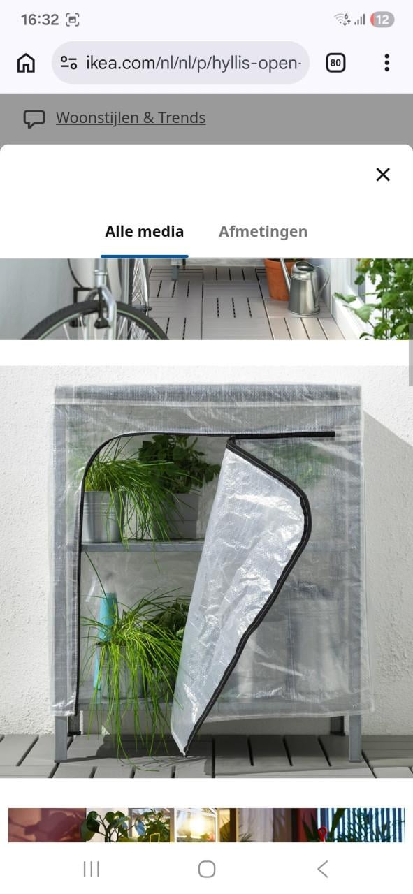 Kweektafel Elho en Ikea kasje Hyllis