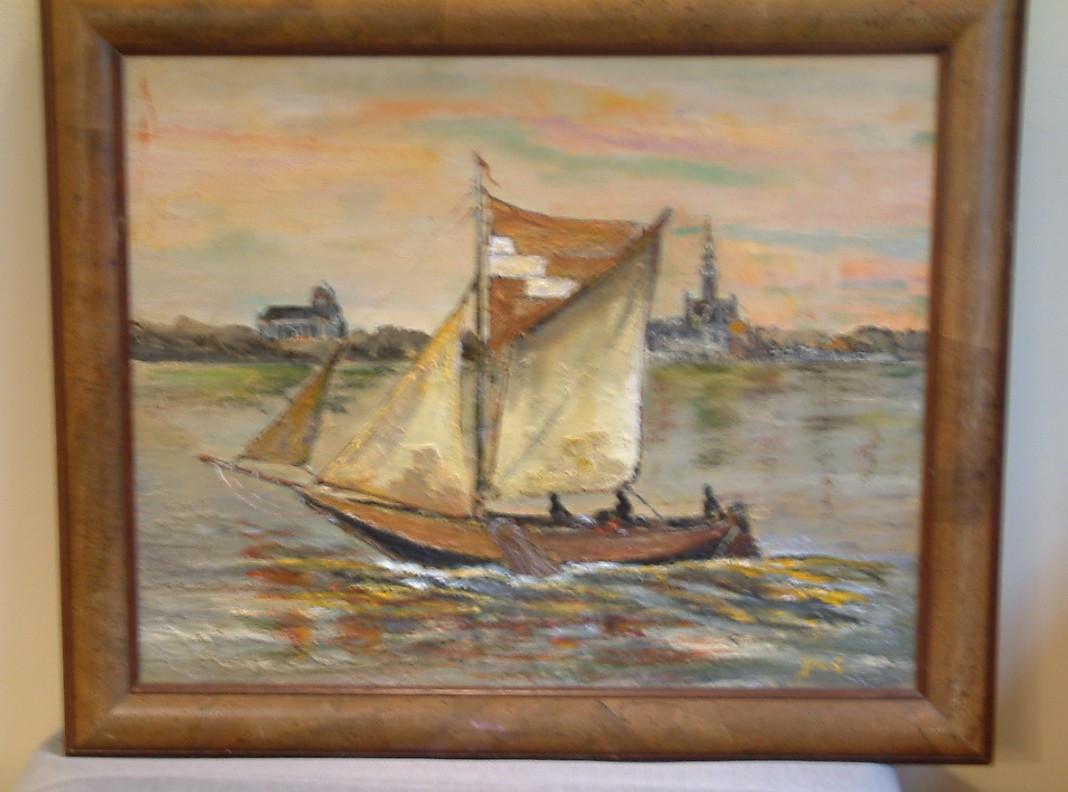 Nog wat voor Veere  ,geld speeld geen rol zeggen ze  40 x 50  cm olie verf