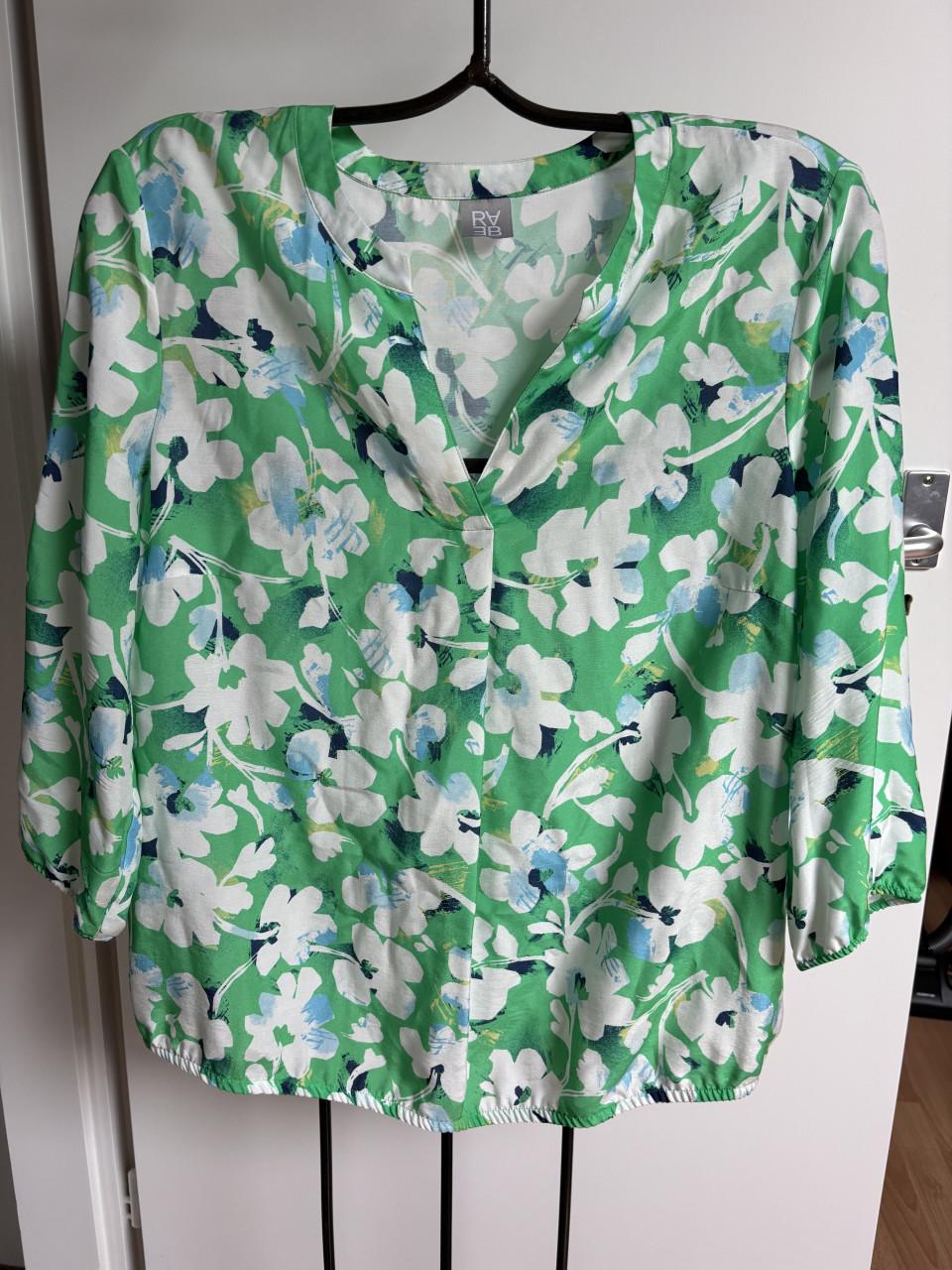 Rabe shirt maat 44 viscose groen/blauw