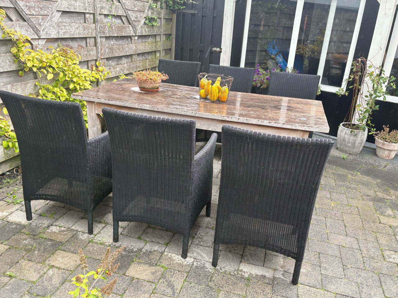 Tuintafel met 6 stoelen