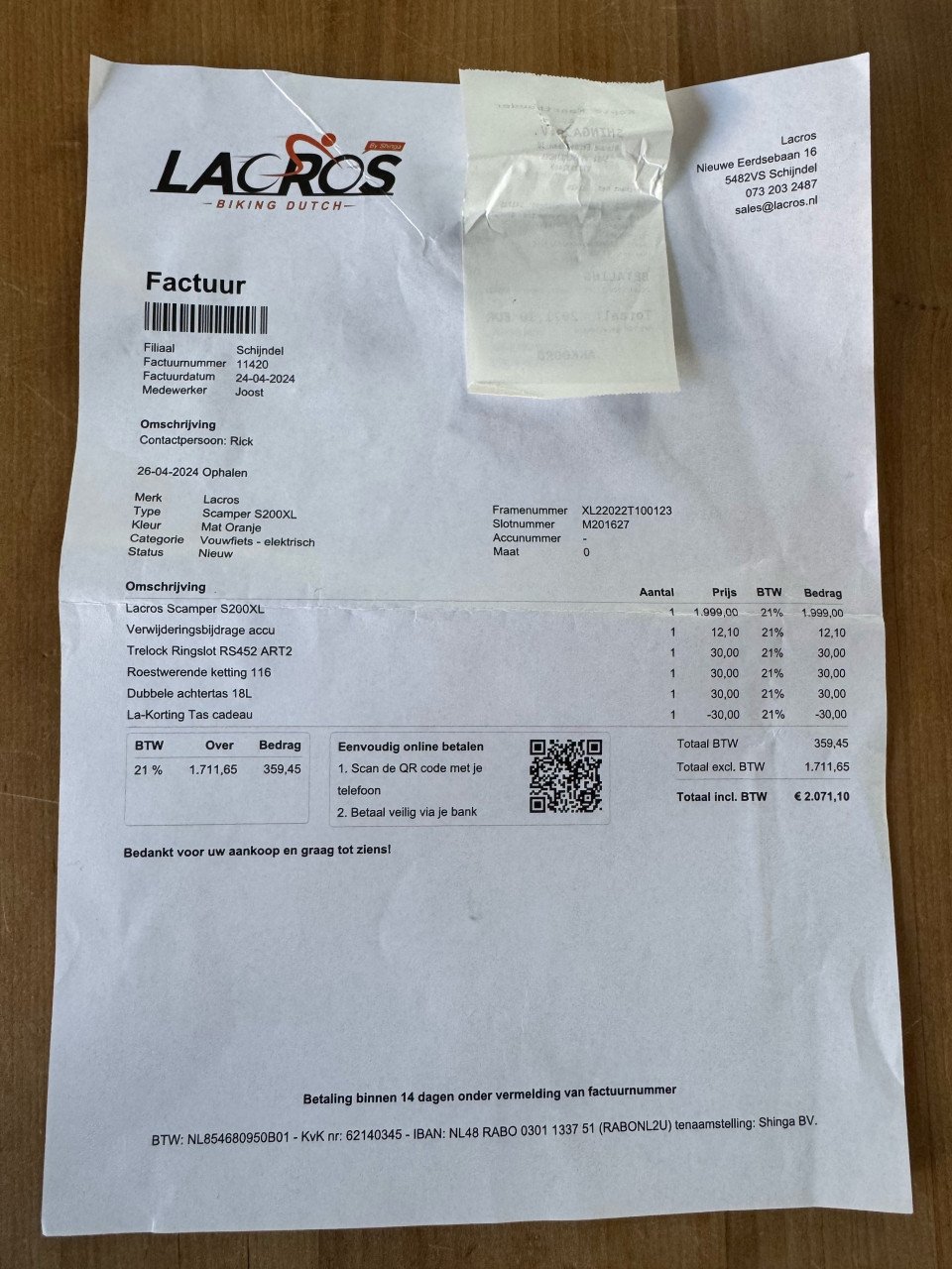 Lacros elektrische vouwfiets