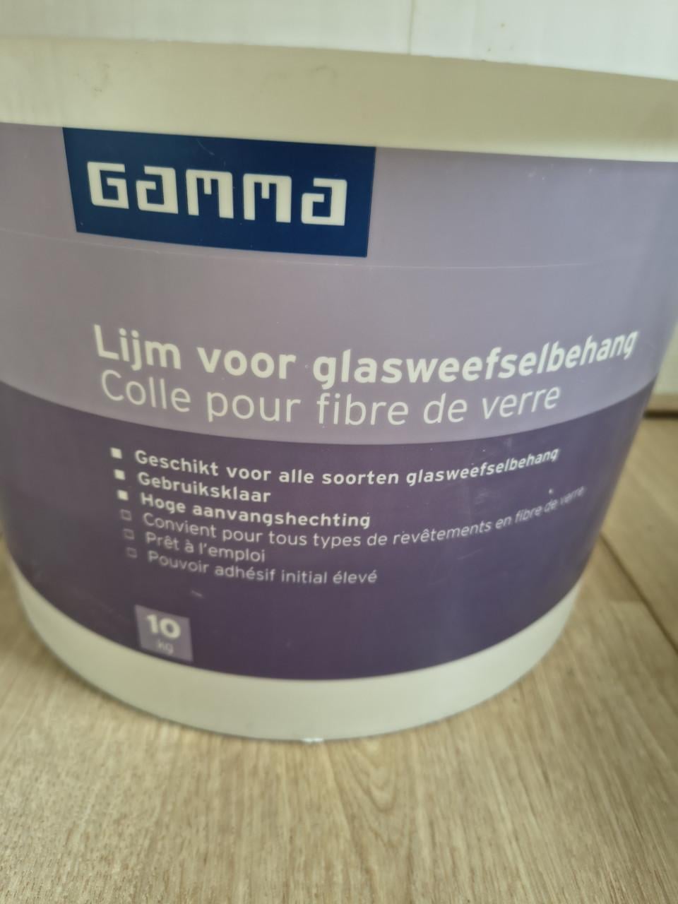 Gamma glasweefsellijm, glasweefsel behanglijm, vinyllijm 5kg