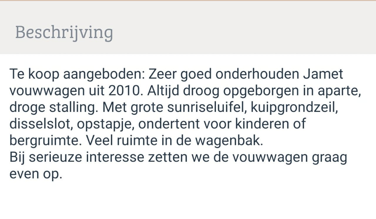Jamet Jametic 2010 vouwwagen te koop of te huur
