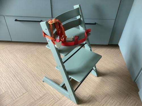 Trip trap Kinderstoel met houten Stoelverkleiner en Gordel