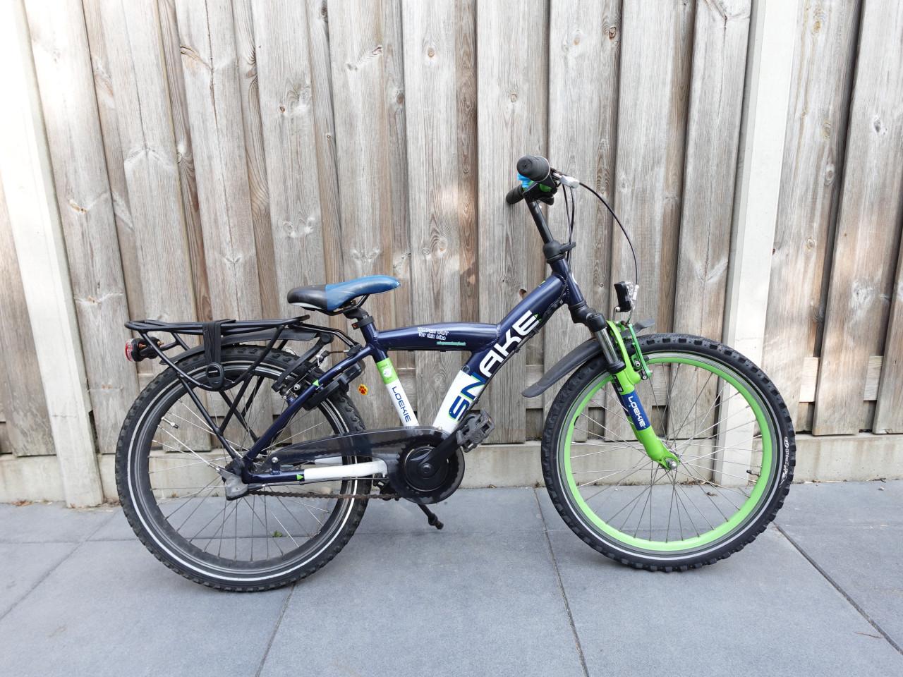 🚲 Loekie Snake Jongensfiets – 22 inch – Stoer Model 💚💙