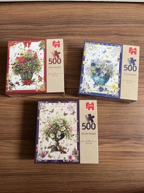 3x puzzel seizoensbloemen