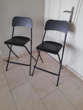 FRANKLIN Barkruk, opklapbaar, bladhoogte zwart/zwart, 63 cm ( z.g.a.n. )