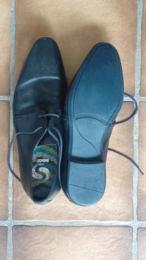 Nette zwarte (veter) herenschoenen van leer van Sacha, maat 41.