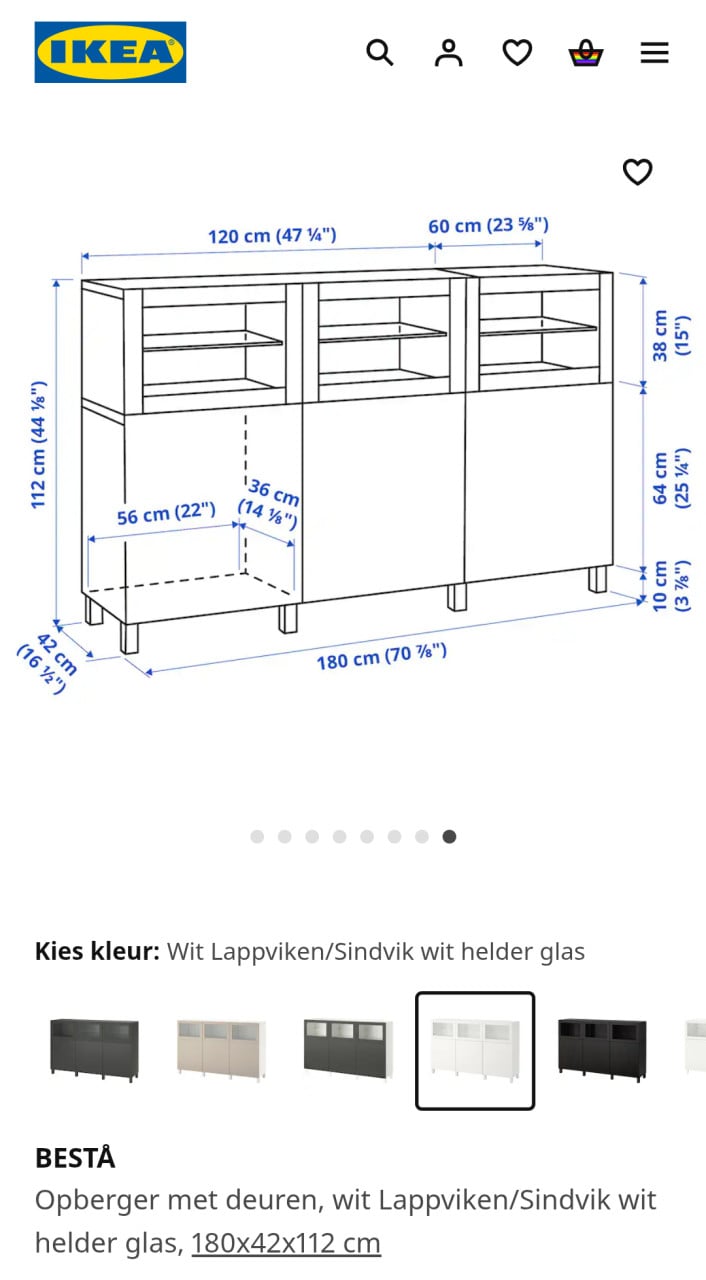 Te koop: Stijlvolle tweedehands dressoirkast – 180 cm breed.